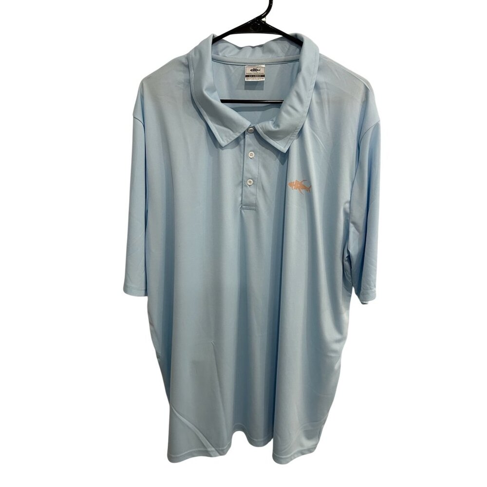 Homerun Fishing Apparel Mens Light Blue Short Sleeve Polo Shirt Sz XXL Gorpcore